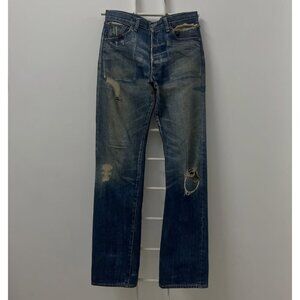 Vintage Levi's LVC 66501 Big E Selvedge Distressed Japan Custom Reworked Jeans M